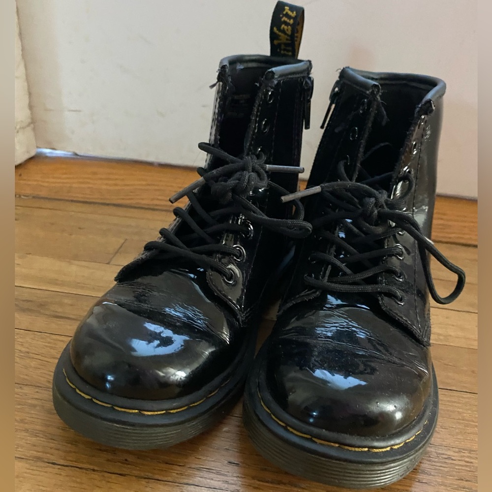 Kids DrMatins Black Boots